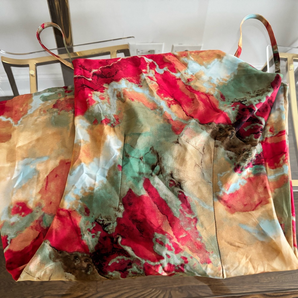 NAANAA Watercolor Tye Dye Marble Print Mini Dress - Picture 5 of 8